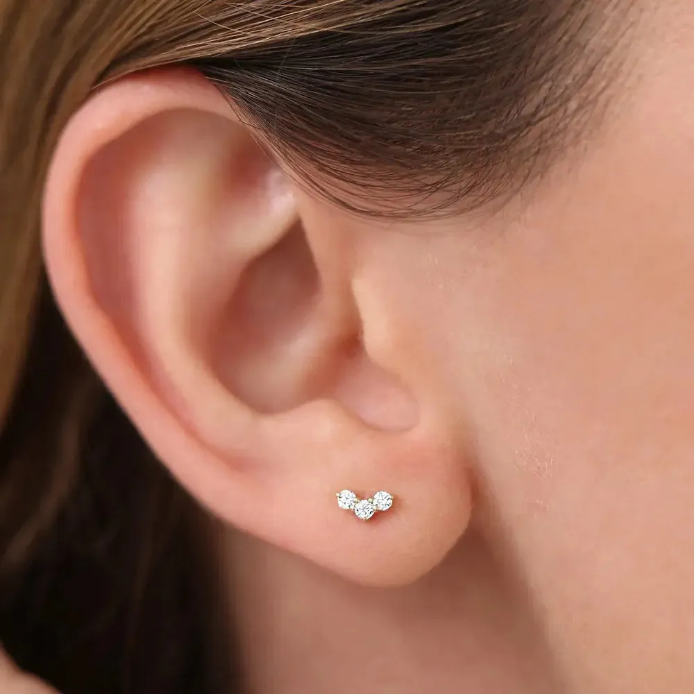 0.15CTW Trio Diamond Stud Earrings