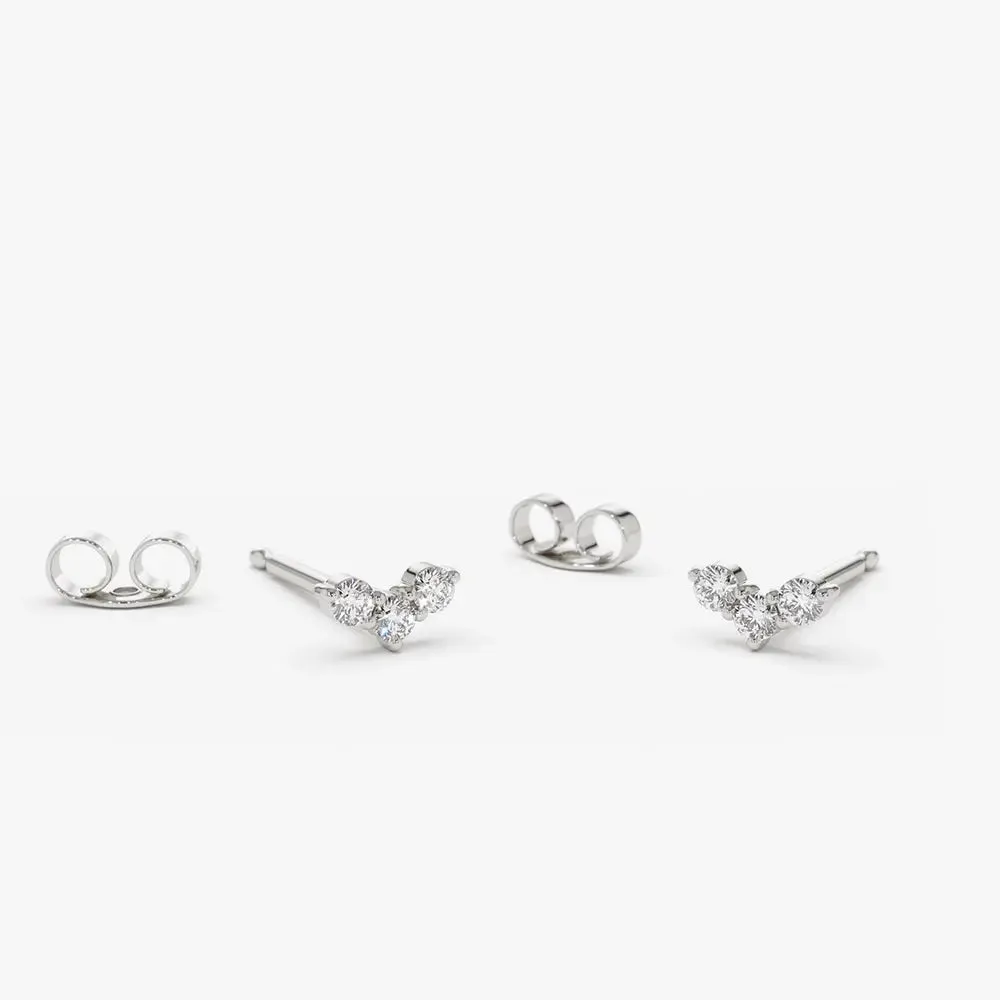 0.15CTW Trio Diamond Stud Earrings