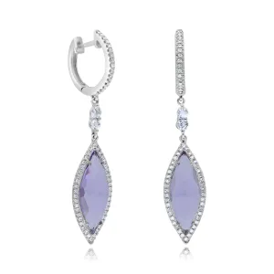 0.35ct Diamond, 0.35ct White Topaz and 0.18ct Amethyst Earrings set in 14KT White Gold / EG887D