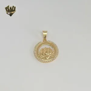 (1-2413-1) Gold Laminate - Lotus Flower Pendants - BGF