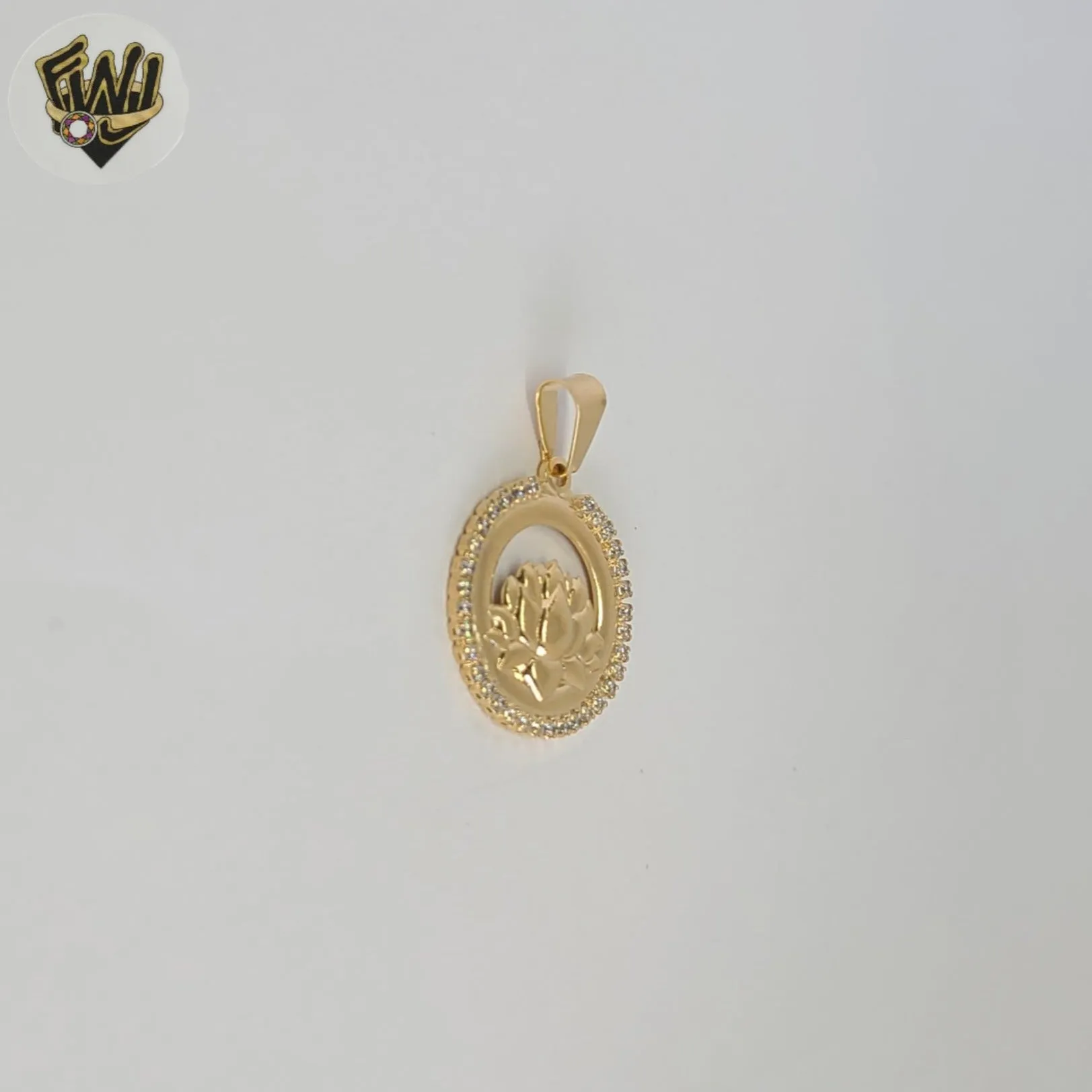 (1-2413-1) Gold Laminate - Lotus Flower Pendants - BGF