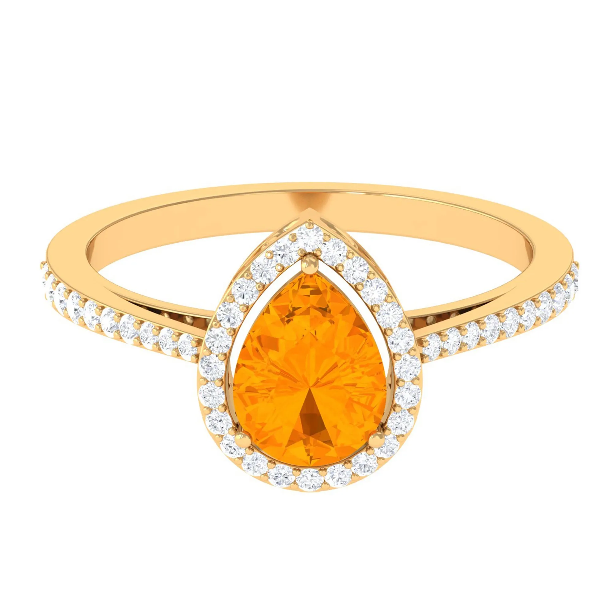 1 CT Minimal Fire Opal Engagement Ring with Diamond Accent