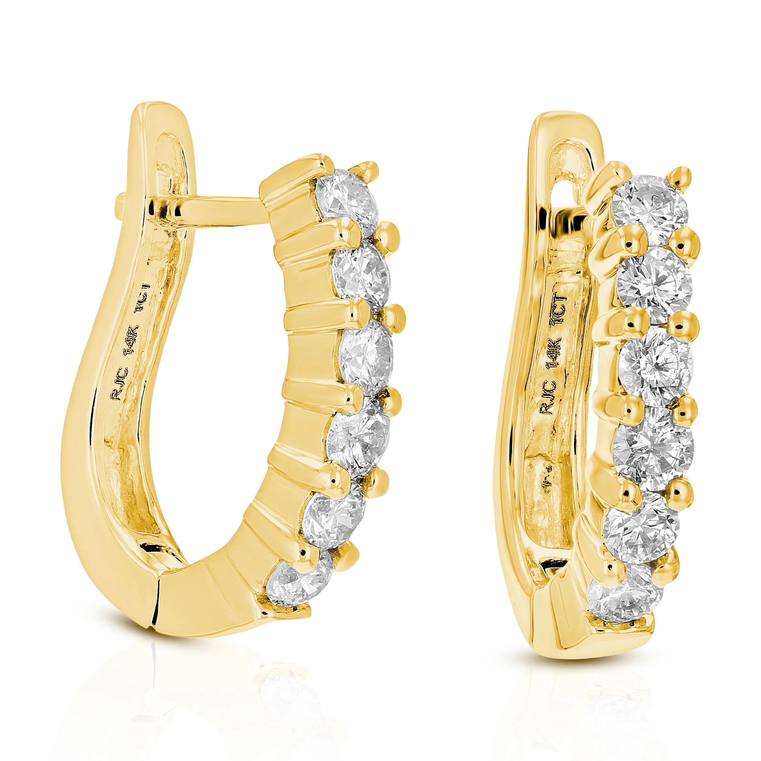 1 cttw Lab Grown Diamond Hoop Earrings in 14K Gold