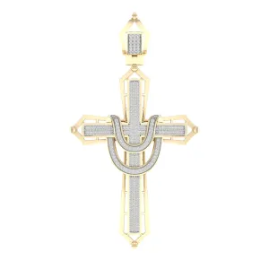 10K 0.55ct Diamond Cross Pendant