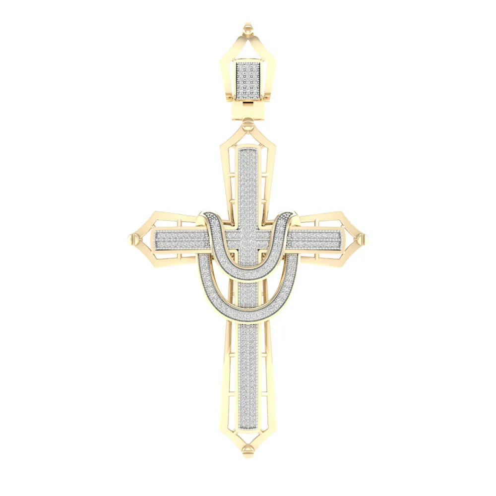 10K 0.55ct Diamond Cross Pendant