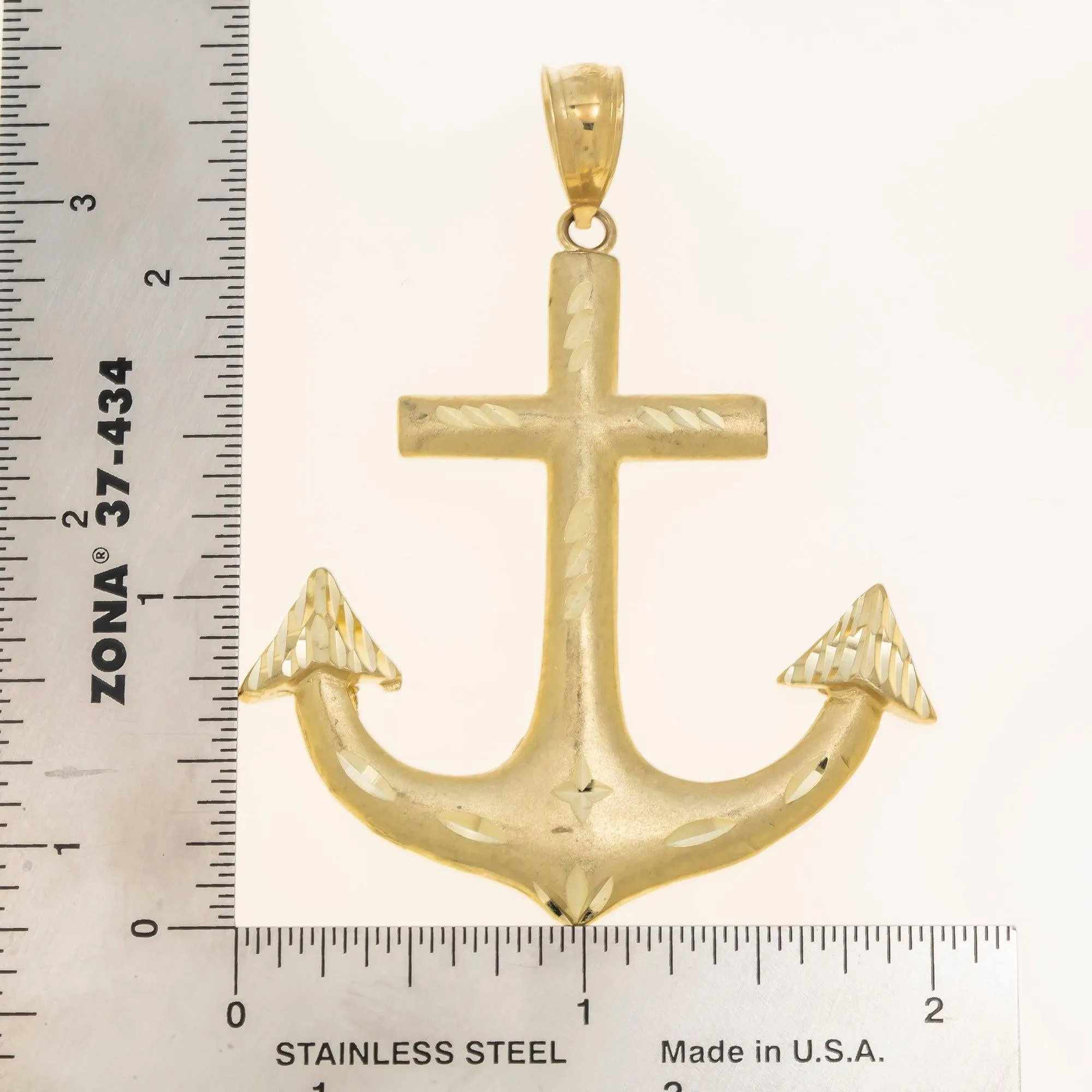 10K GOLD ANCHOR PENDANT 10.8G