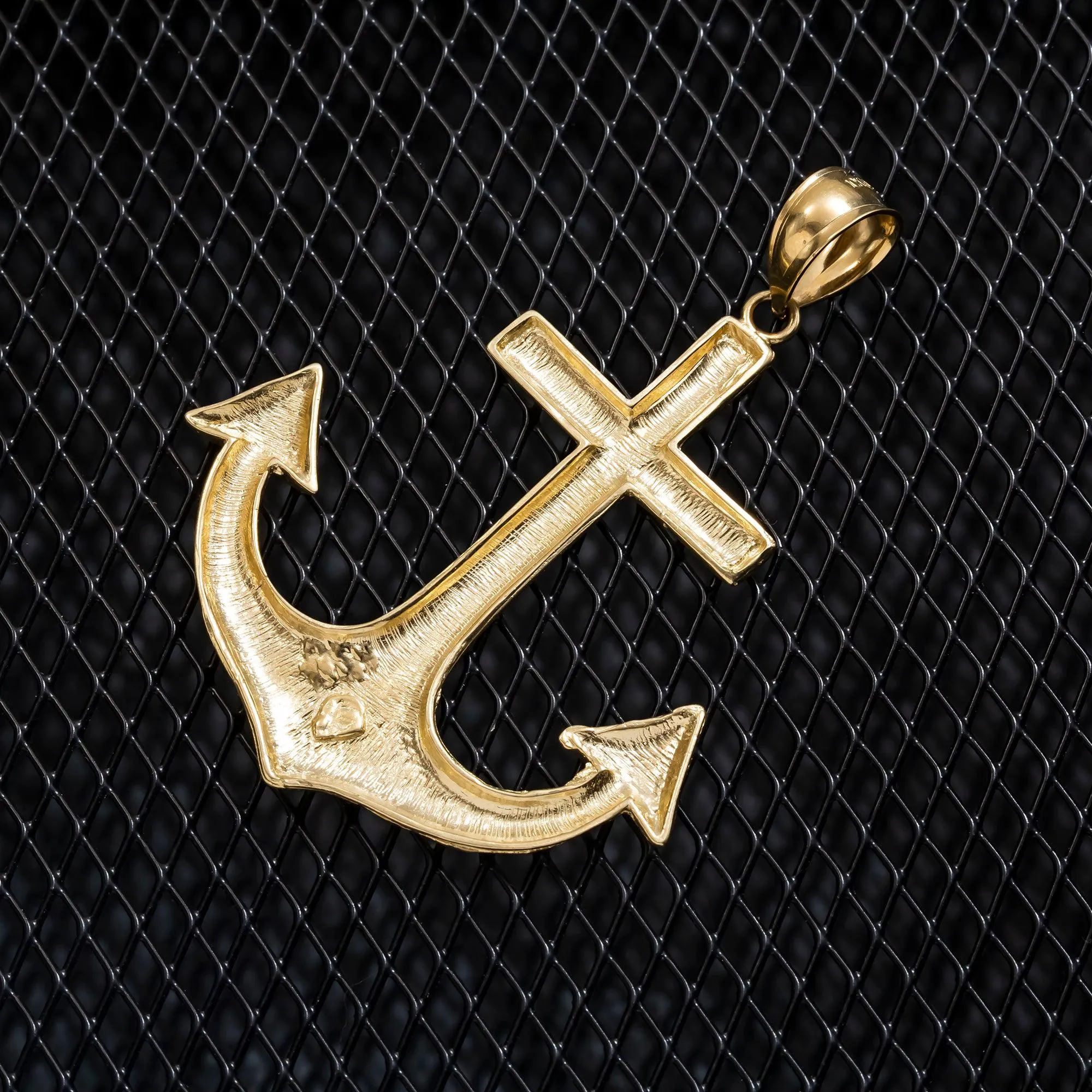 10K GOLD ANCHOR PENDANT 10.8G