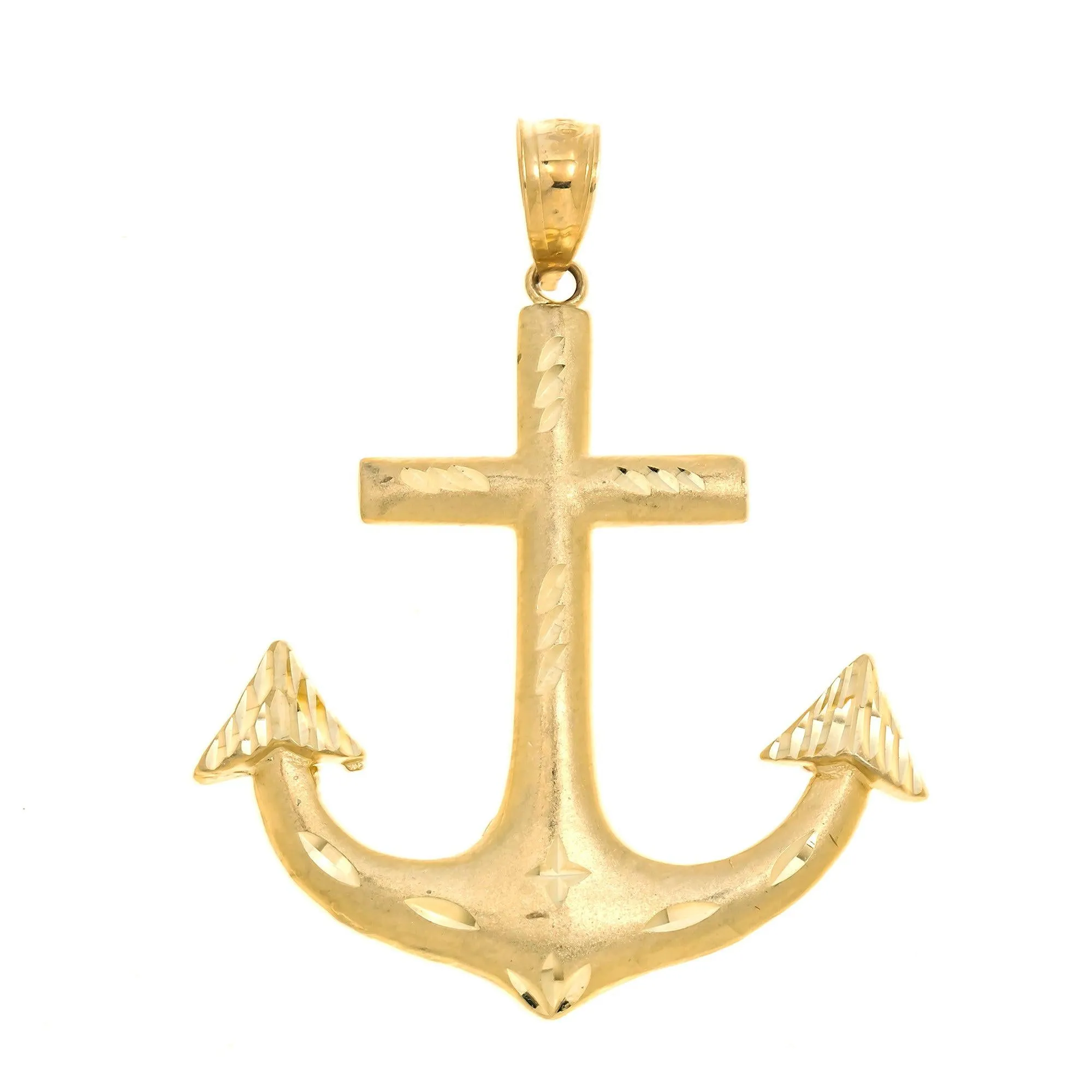 10K GOLD ANCHOR PENDANT 10.8G