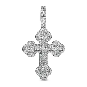 10K White Gold Diamond Cross Pendant 0.93 ctw