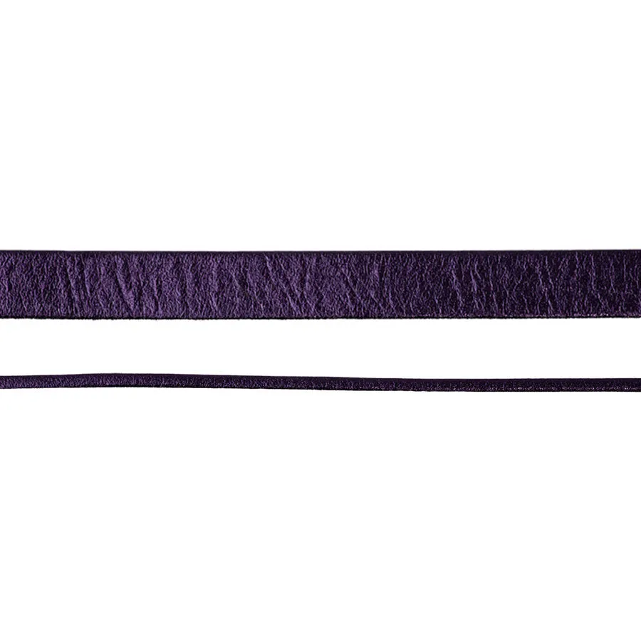 10mm Purple Metallic Pearl Flat Leather