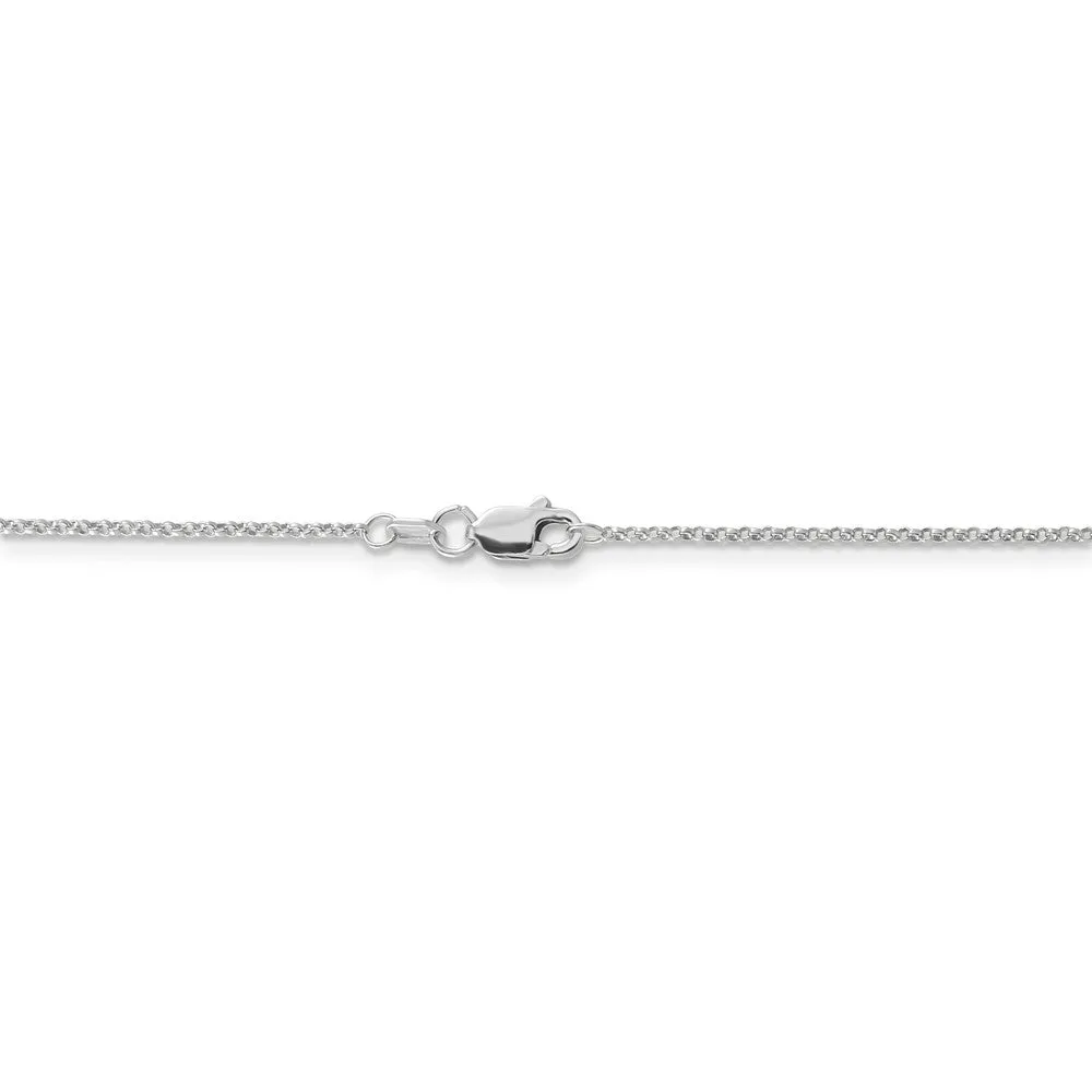 1.15mm 14k White Gold Solid Rolo Pendant Chain