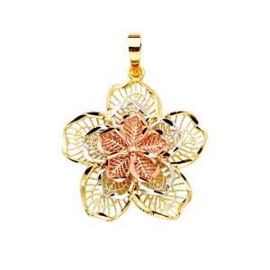 14K Filigree Flower Pendant