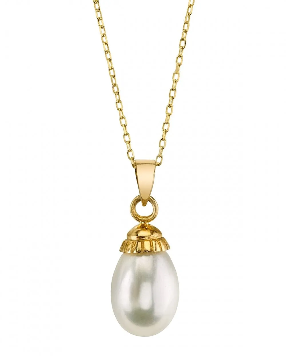 14K Gold White Freshwater Cultured Pearl Devon Pendant