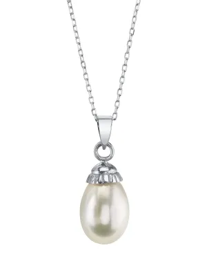 14K Gold White Freshwater Cultured Pearl Devon Pendant