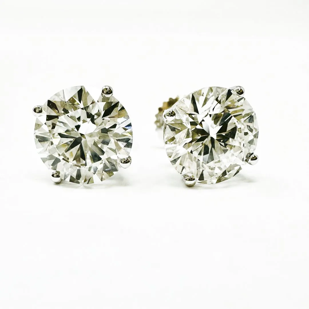 14K White Gold Lab Grown 5.1 ct Diamond Stud Earrings