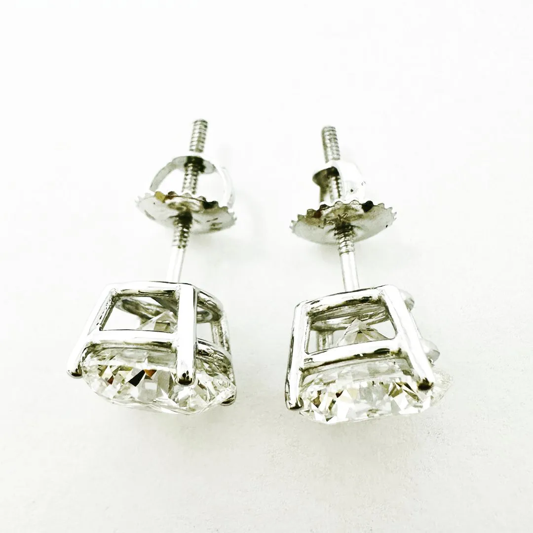 14K White Gold Lab Grown 5.1 ct Diamond Stud Earrings