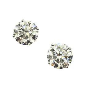 14K White Gold Lab Grown 5.1 ct Diamond Stud Earrings