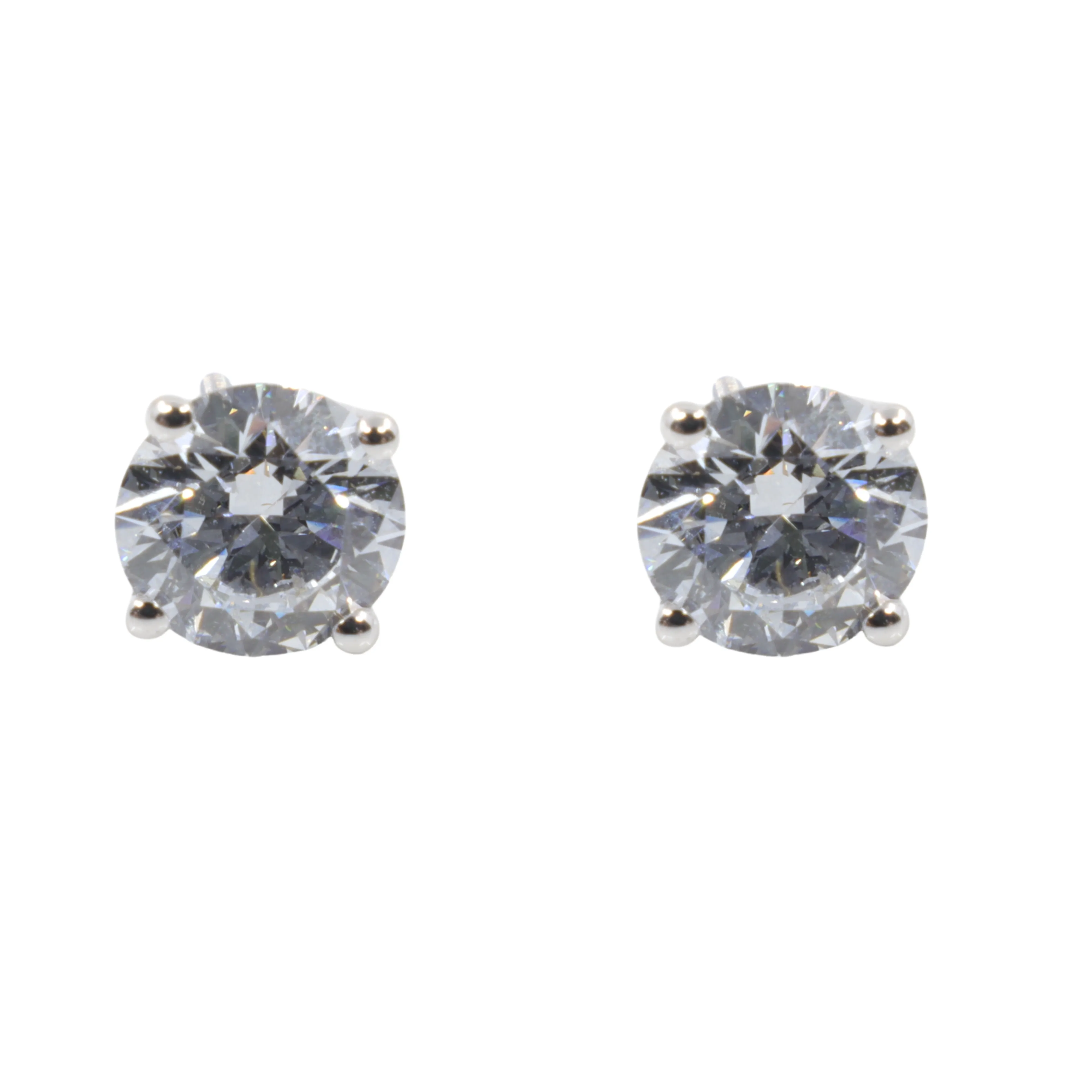 14K White Gold Tdw: 2.00ct Lab-Grown Diamond Stud Earring - 20754020