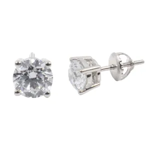 14K White Gold Tdw: 2.00ct Lab-Grown Diamond Stud Earring - 20754020