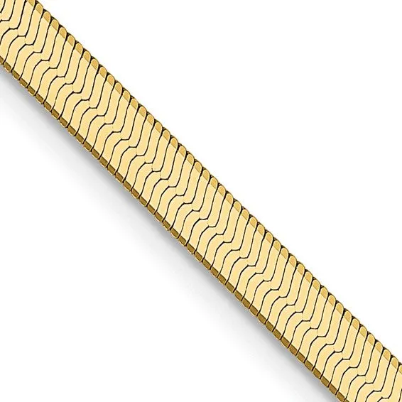 14K Yellow Gold 3mm Silky Herringbone Necklace