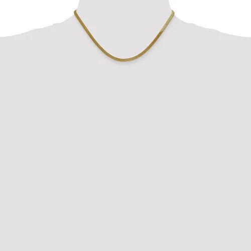 14K Yellow Gold 3mm Silky Herringbone Necklace