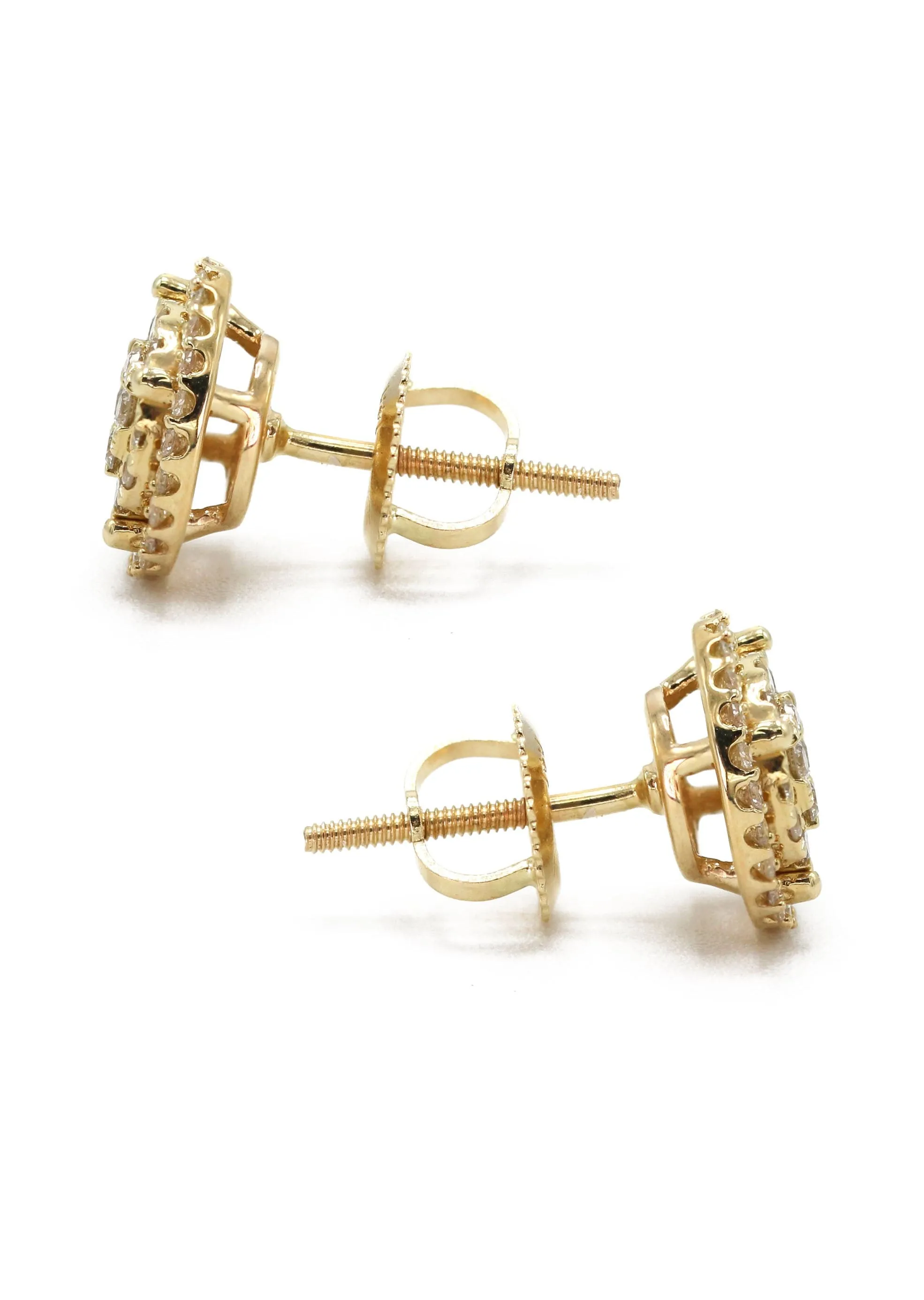 14K Yellow Gold Diamond Earrings For Men | 0.52 Carats | 2.35 Grams