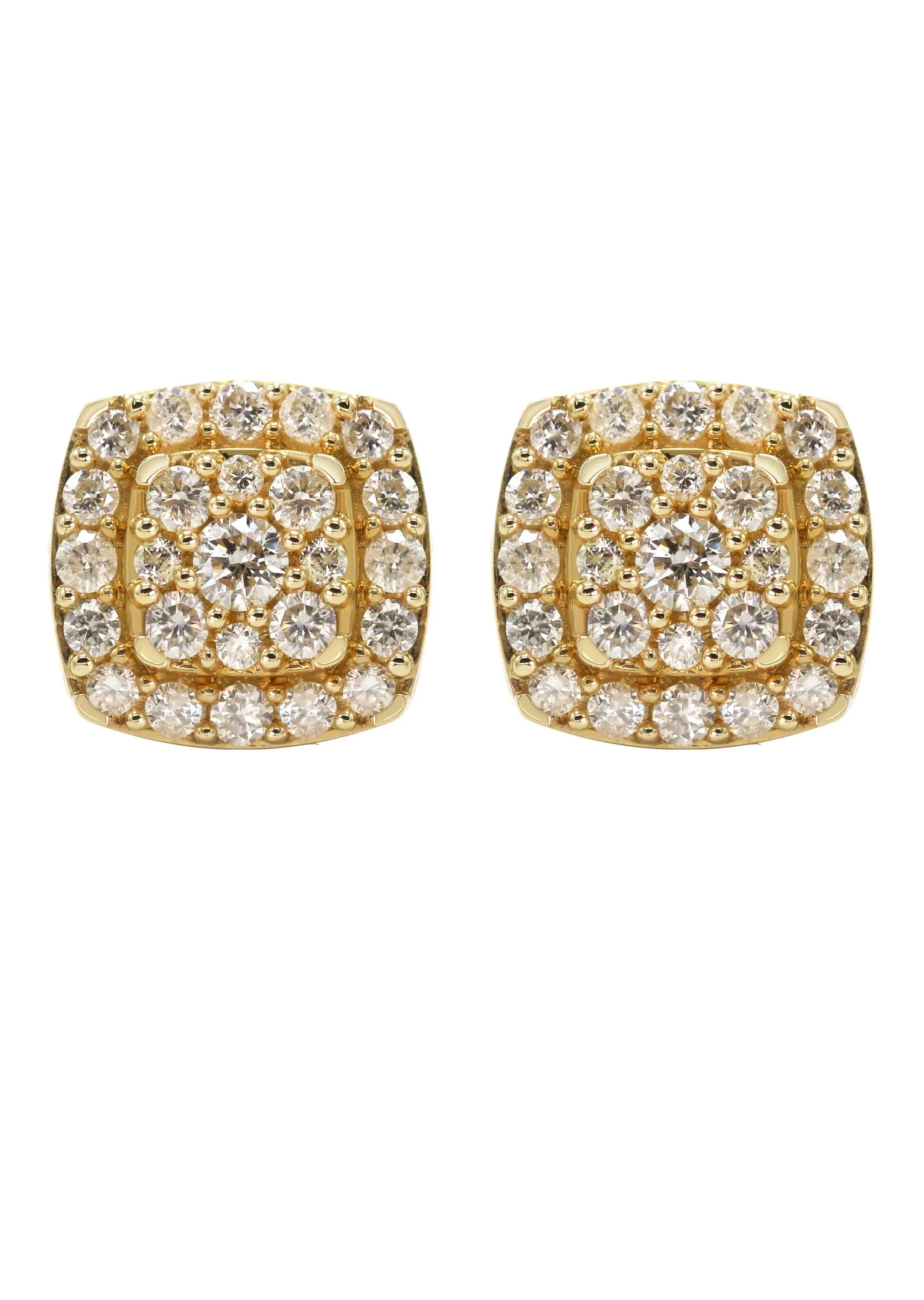 14K Yellow Gold Diamond Earrings For Men | 1 Carats | 3.43 Grams