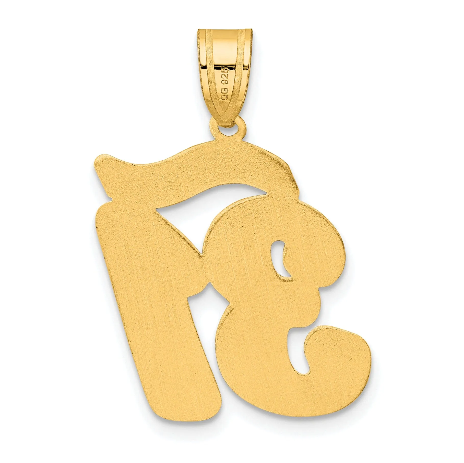 14k Yellow Gold Polished Finish Script Design Number 31 Charm Pendant