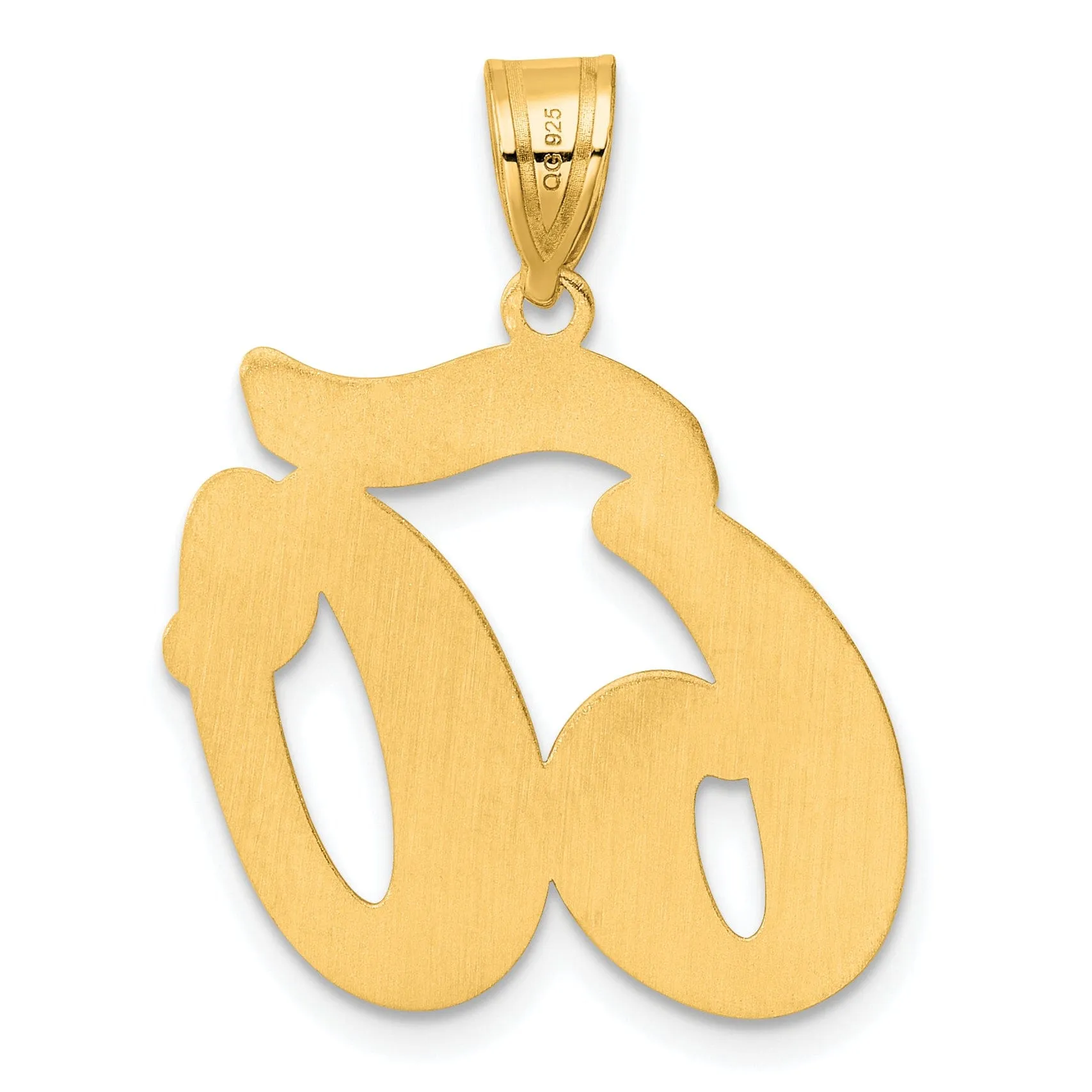 14k Yellow Gold Polished Finish Script Design Number 60 Charm Pendant