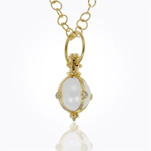 18K Classic Amulet with round rock crystal and diamond