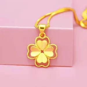 18K Gold Color Lucky Clover Pendant