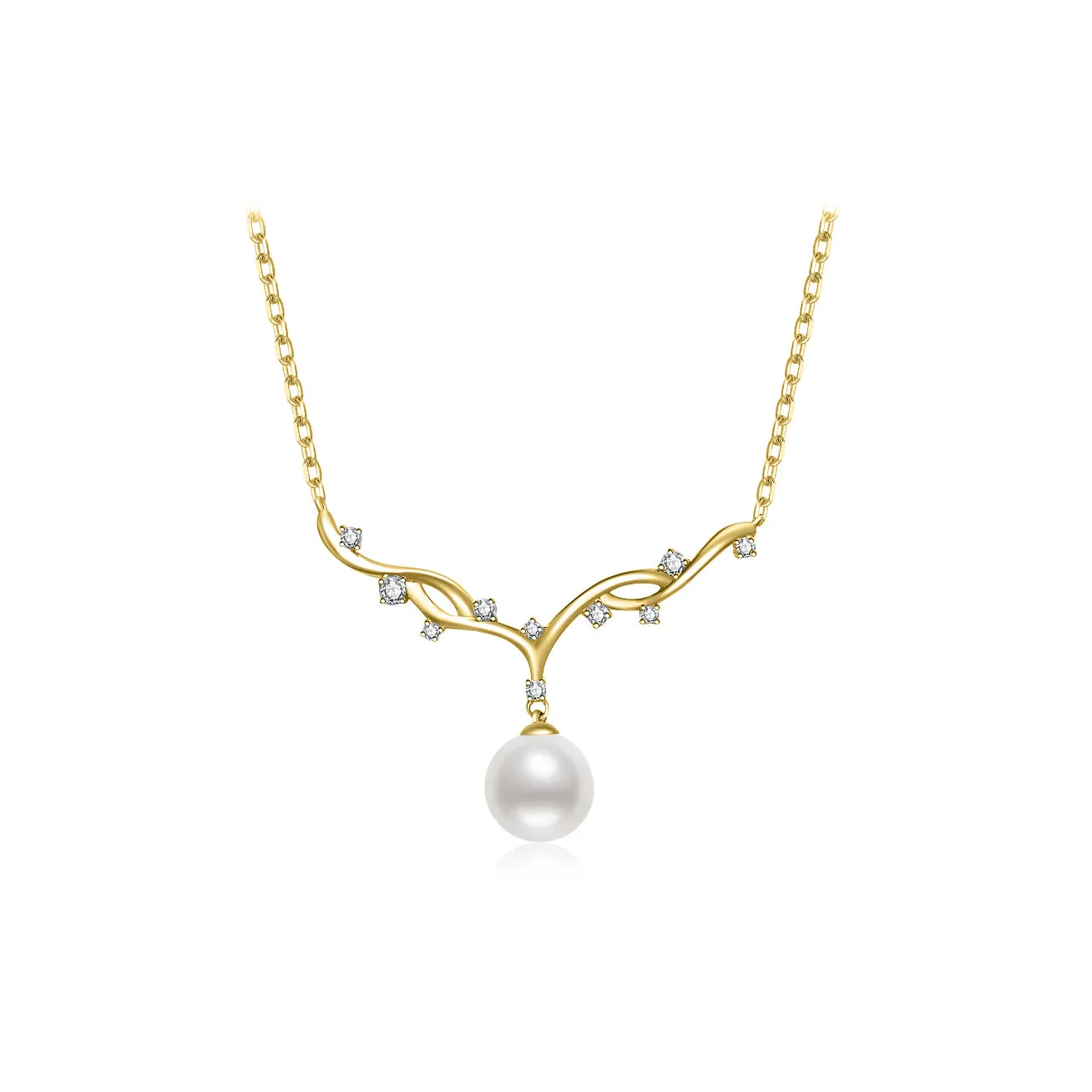 18k Gold Freshwater Pearl Necklace KN00084 | STARRY