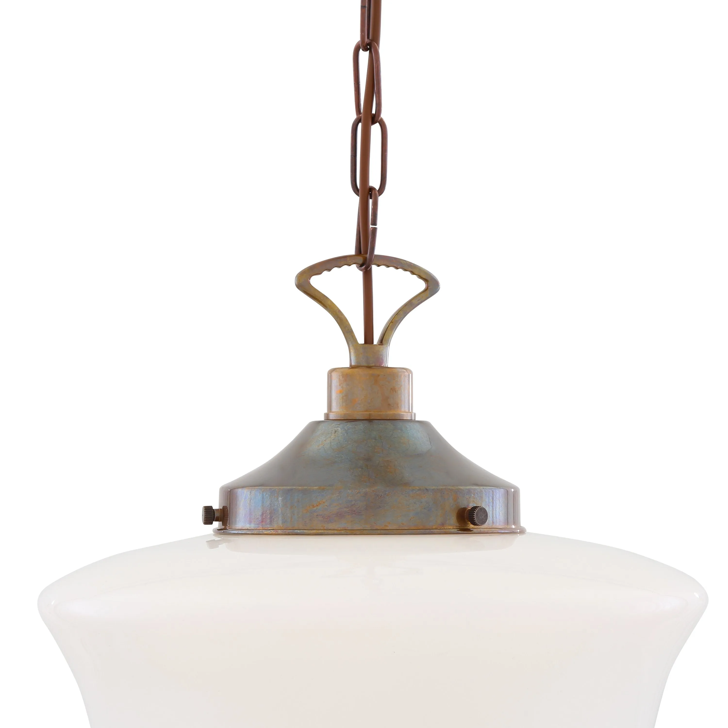 1920's Classic Schoolhouse Glass Pendant Light