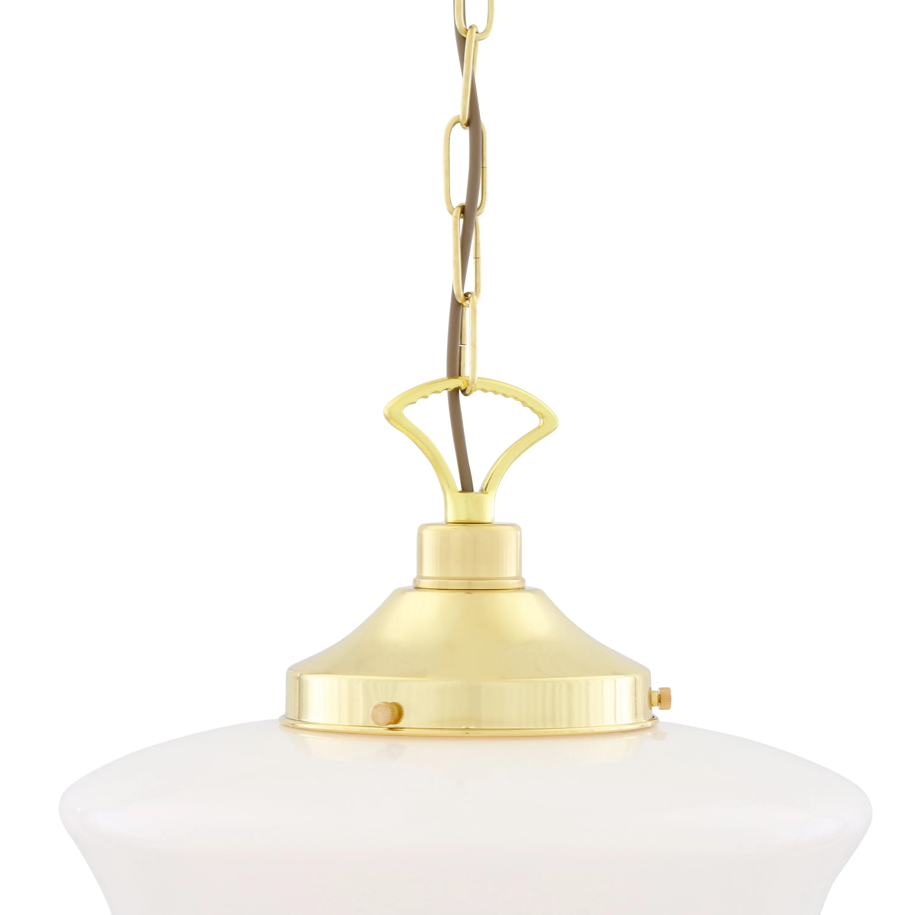 1920's Classic Schoolhouse Glass Pendant Light