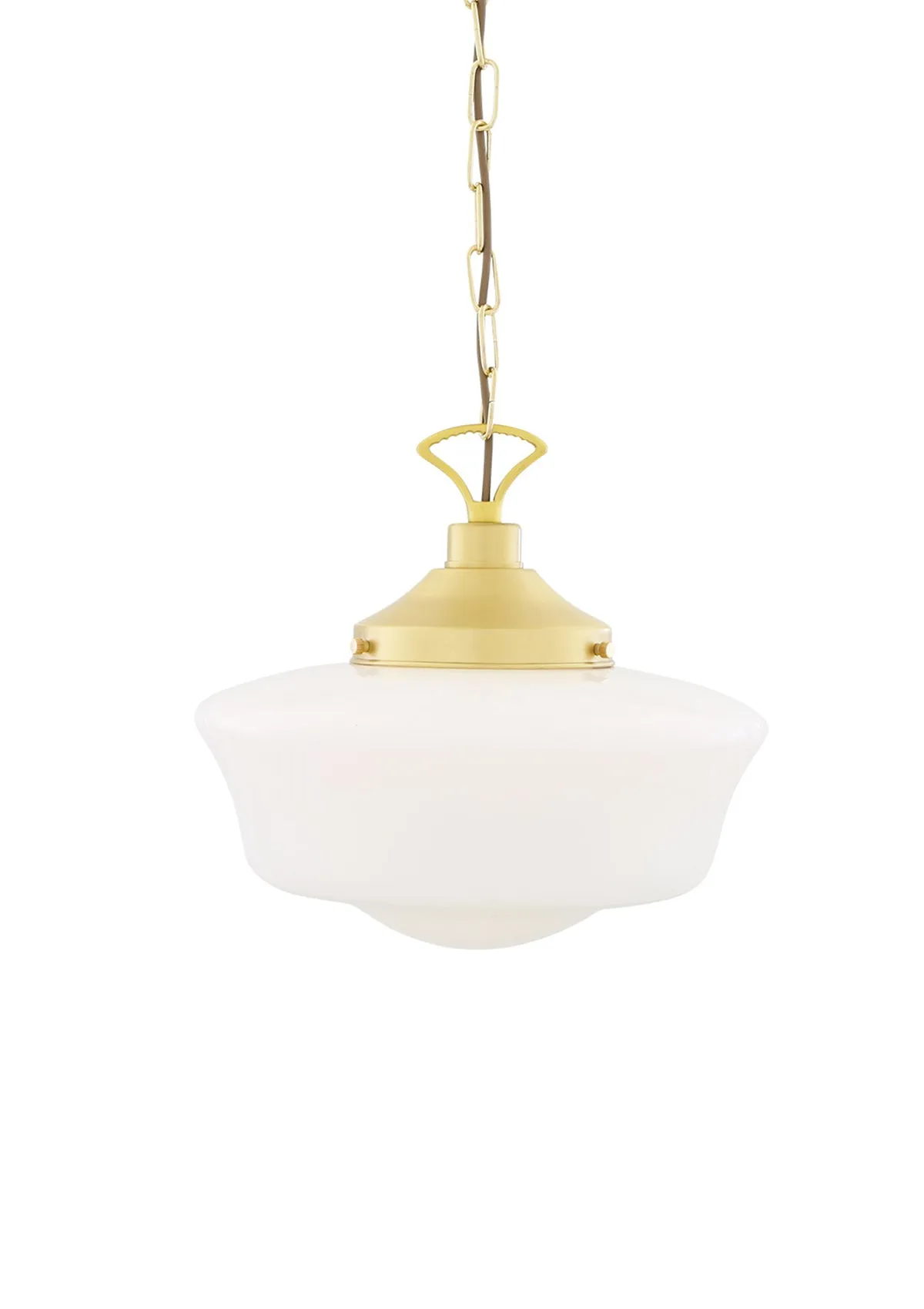 1920's Classic Schoolhouse Glass Pendant Light