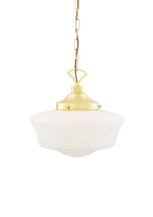 1920's Classic Schoolhouse Glass Pendant Light