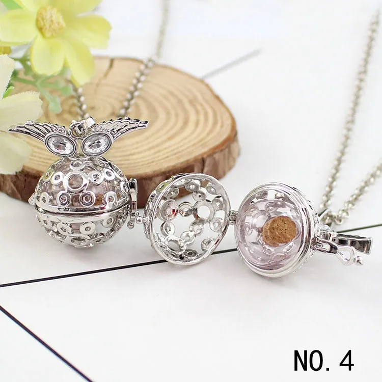 1PC Angel Wing Hollow Cage Locket Pendant with glass ball Memory Locket Pendant Cremation Jewelry Fillable Jewelry