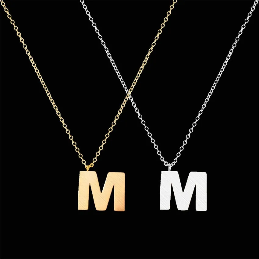 1PCS Initial Letter Necklace Stainless