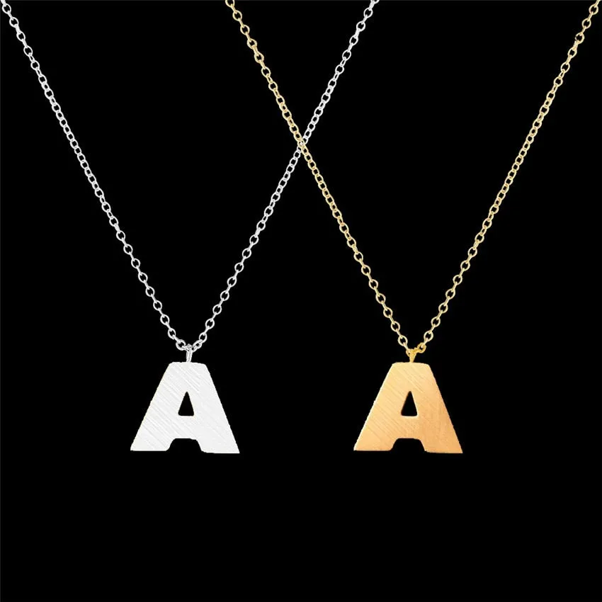 1PCS Initial Letter Necklace Stainless