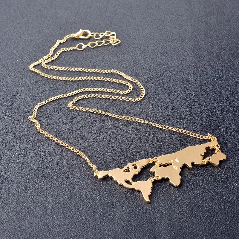 3 Colors World Map Pendant Necklace *GREAT GIFT*