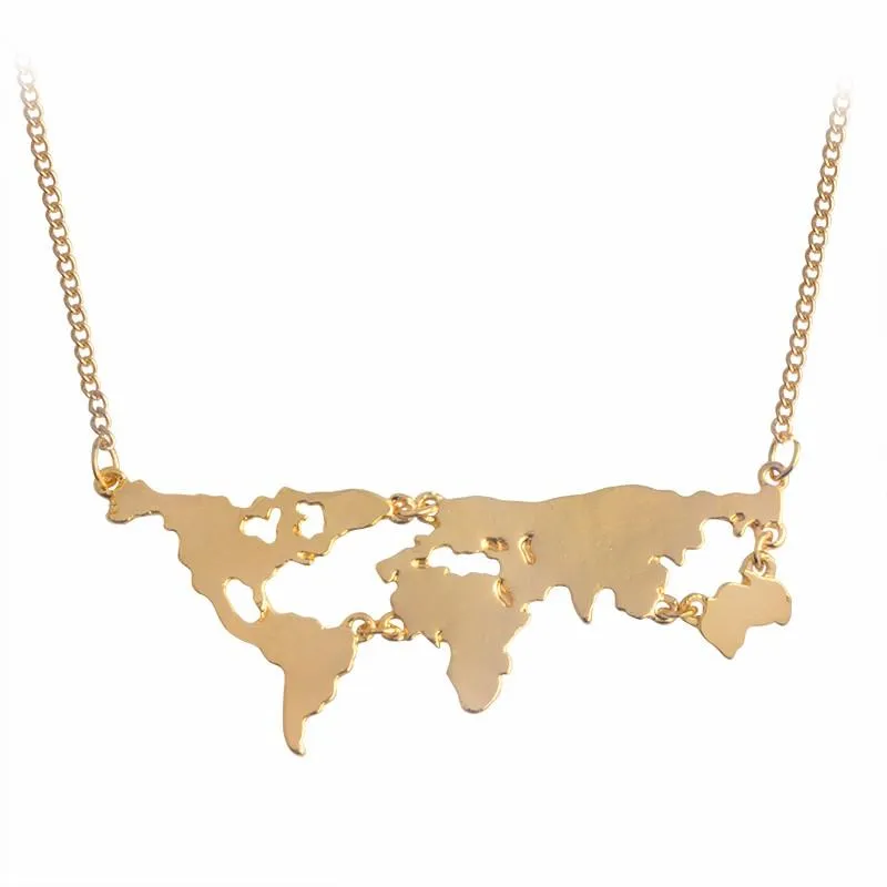 3 Colors World Map Pendant Necklace *GREAT GIFT*