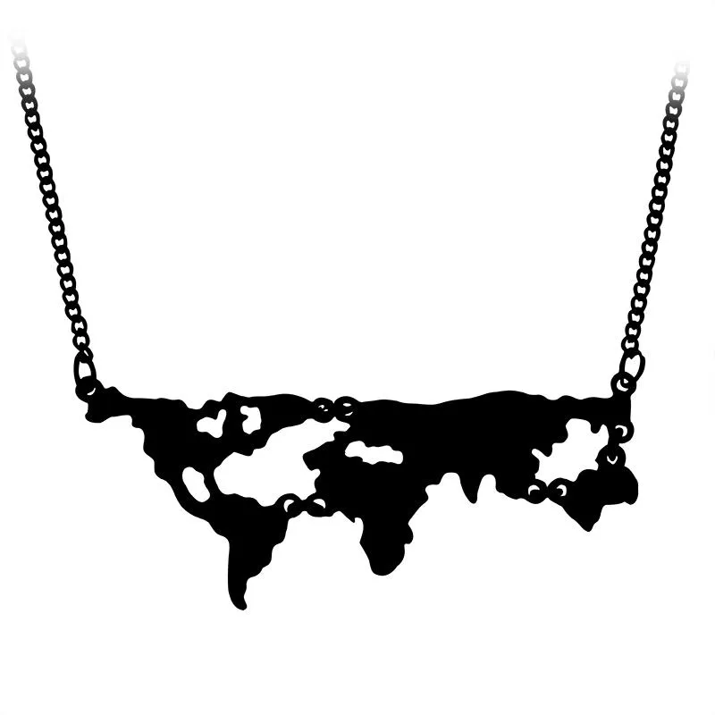 3 Colors World Map Pendant Necklace *GREAT GIFT*