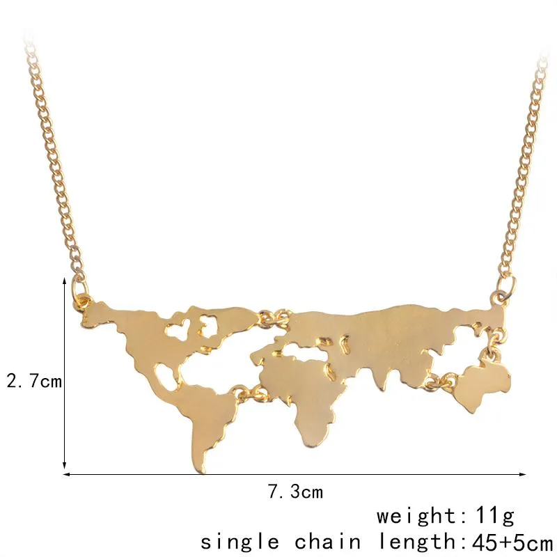 3 Colors World Map Pendant Necklace *GREAT GIFT*