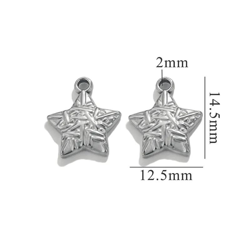 5 PCS/Package 304 Stainless Steel Starfish Pendant