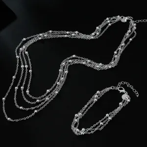 925 Sterling Silver designer jewelry sets fine Tassel beads Bracelets necklaces