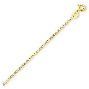 9ct Yellow Gold Silver Infused 55cm Long Curb Necklace