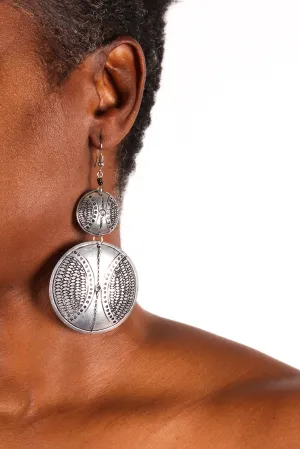 African Tribal Round Earrings