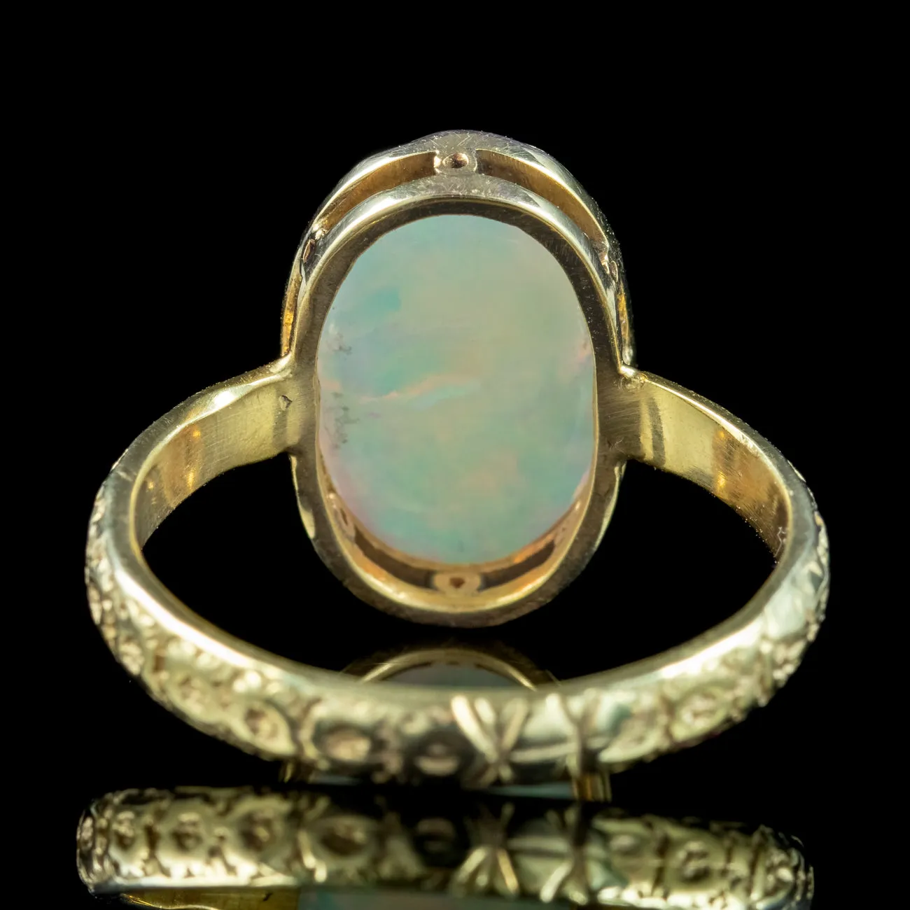 Antique Victorian Opal Solitaire Ring 5ct Natural Opal