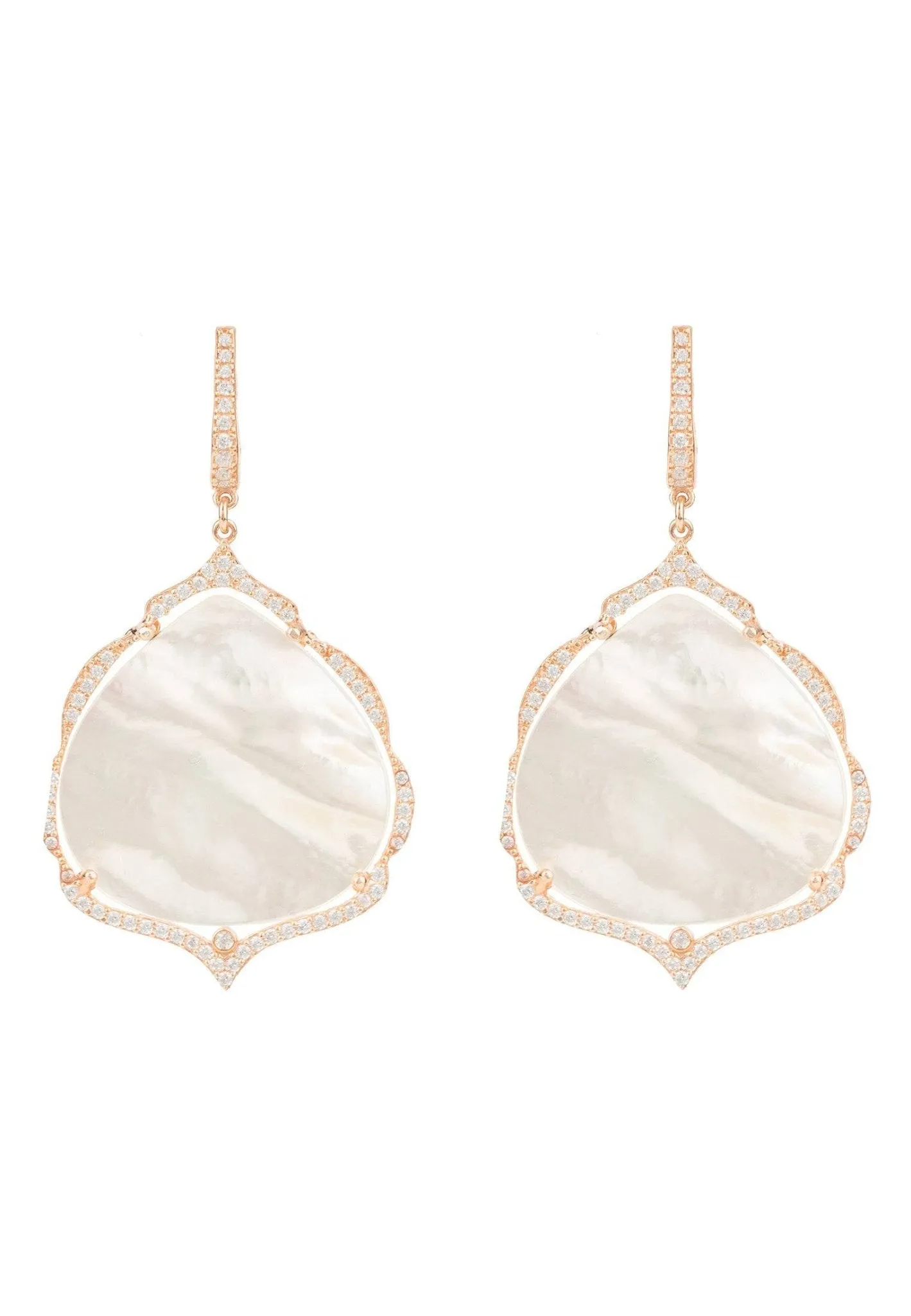 Antoinette Earrings White Mother Of Pearl Rosegold