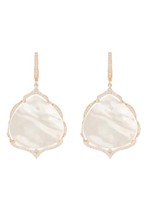 Antoinette Earrings White Mother Of Pearl Rosegold